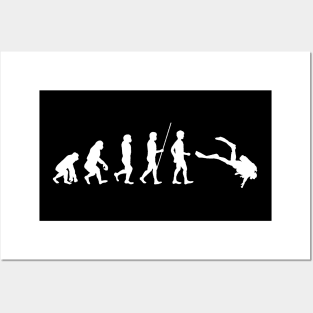 Evolution of man funny SCUBA dive gift Posters and Art